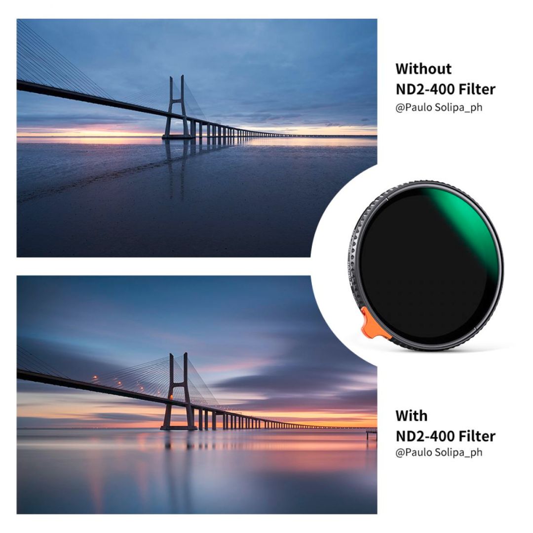 K&F Concept 46mm Variable ND Filter ND2-ND400 Nano X VND KF01.2376 - 4